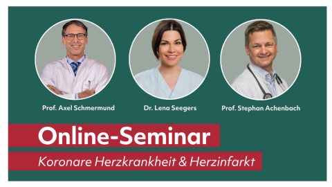Die Experten des Online-Seminars: Prof. Axel Schmermund, Prof. Stephan Achenbach und Dr. Lena Seegers