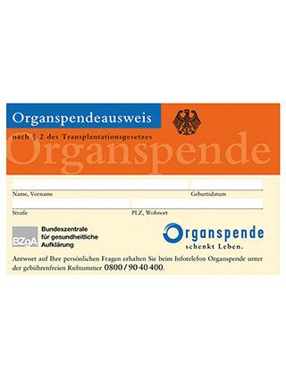 Organspendeausweis-Warenkorb