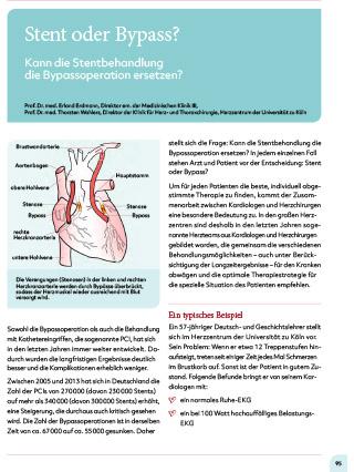 Seite 1 des Artikels Stent oder Bypass aus der Broschüre Herz in Gefahr