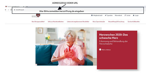 Erklärung anmelden.herzstiftung.de