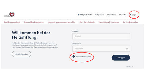 Erklärung reiter Passwort vergessen