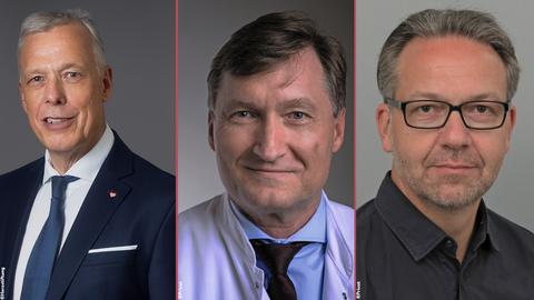 Prof. Dr. ThomasVoigtländer (l.) und die Lungenspezialisten Prof. Dr. Claus F. Vogelmeier (M.) und Prof. Dr. Peter Alter (r.) 