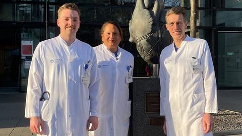 Das Forscherteam (v.l.n.r): Studienkoordinator Jonas Wörmann, PD Dr. Arian Sultan, Prof. Dr. Daniel Steven