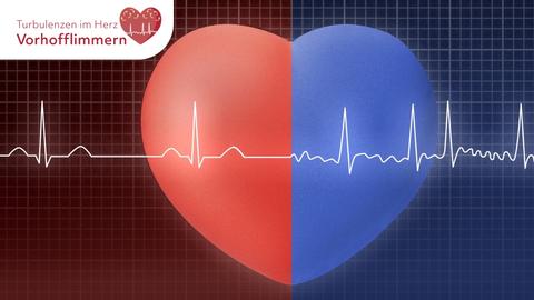 Herz mit zwei unterschiedlichen EKG-Linien